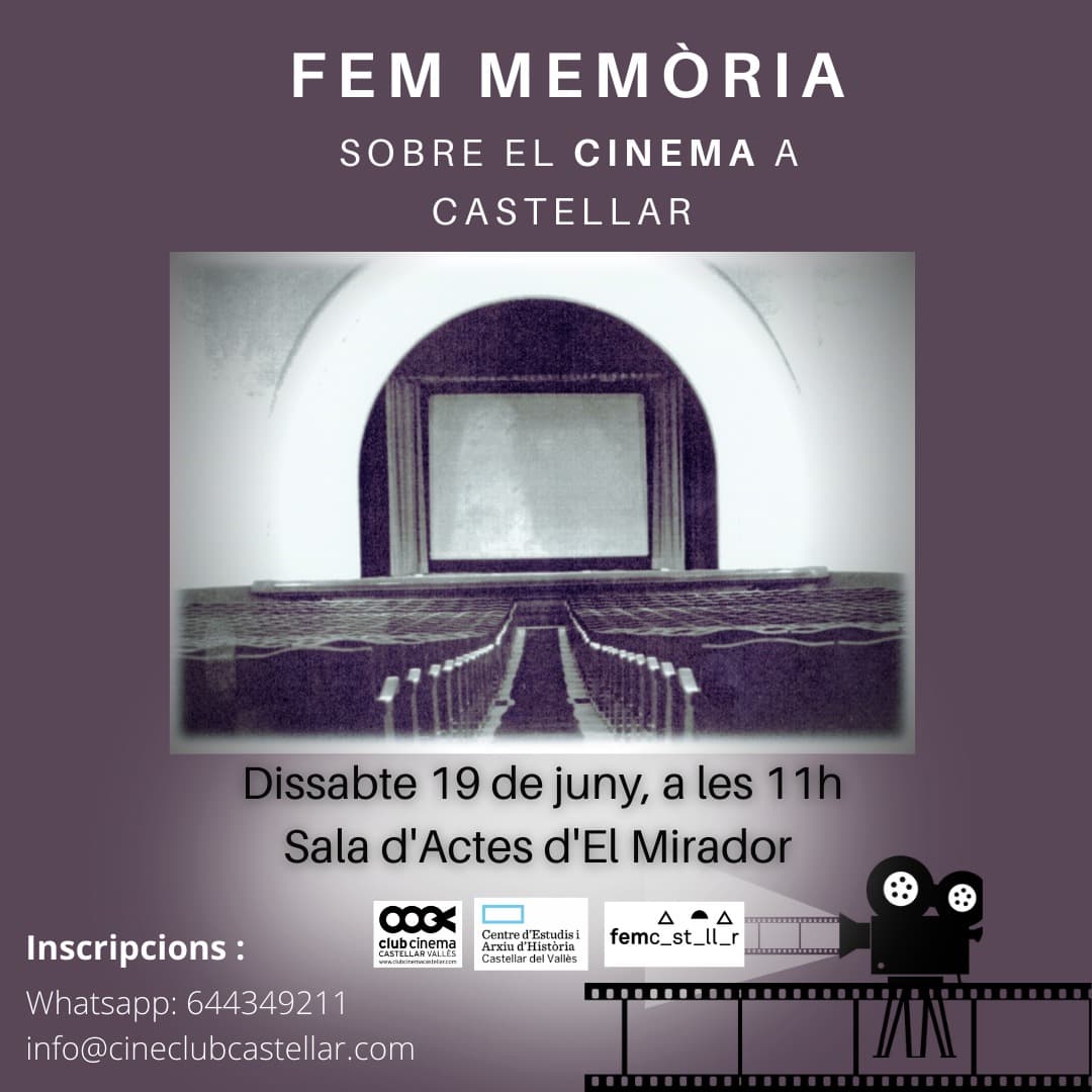 El cineclub i el Centre d’Estudis fan una crida perquè la ciutadania aporti experiències vinculades al cinema a Castellar